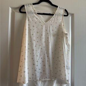Apt. 9 White and Gold Tank Top